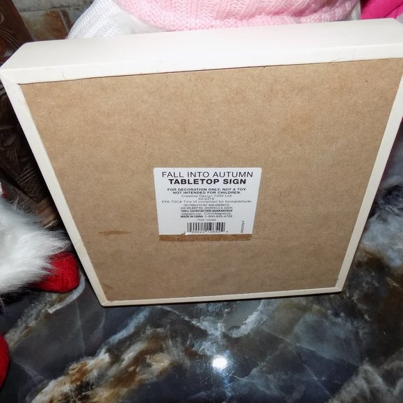 Fall Into Autumn Hello Fall Tabletop Sign NEW - Picture 3 of 3